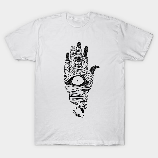 Cursed Hand T-Shirt by gregorycasares